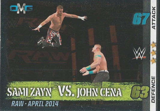WWE Topps Slam Attax 10th Edition 2017 Sami Zayn vs. Joh Cena #65