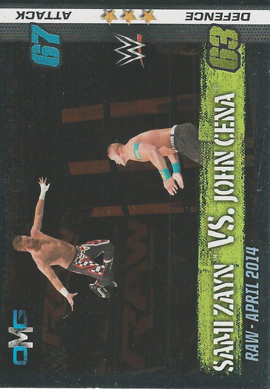 WWE Topps Slam Attax 10th Edition 2017 Sami Zayn vs Joh Cena #65