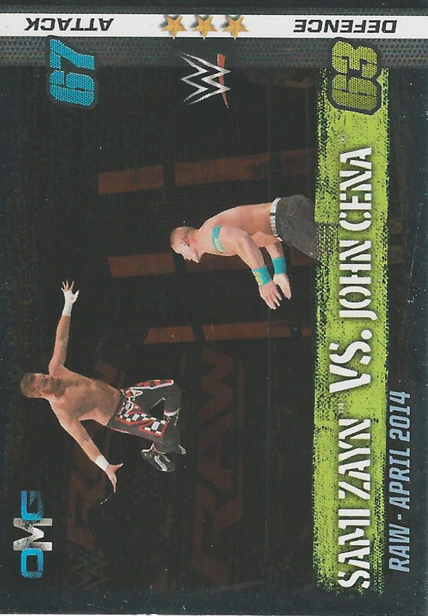 WWE Topps Slam Attax 10th Edition 2017 Sami Zayn vs Joh Cena #65