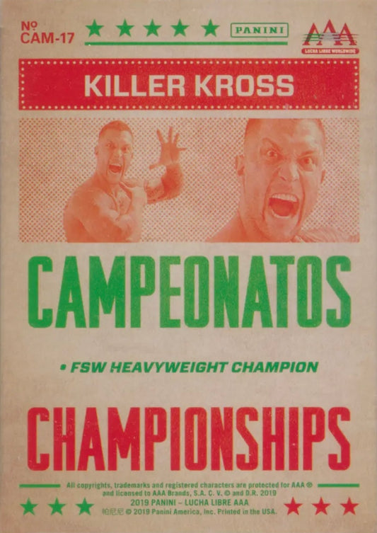 Killer Kross trading card PW Catalog