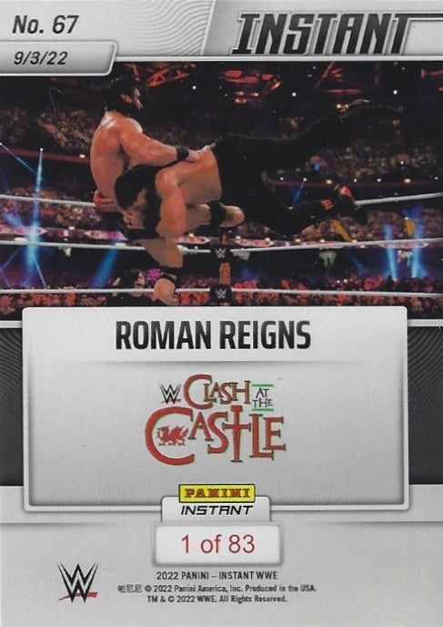 Roman Reigns – Roman Reigns Retains With Assist From Solo Sikoa trading card PW Catalog