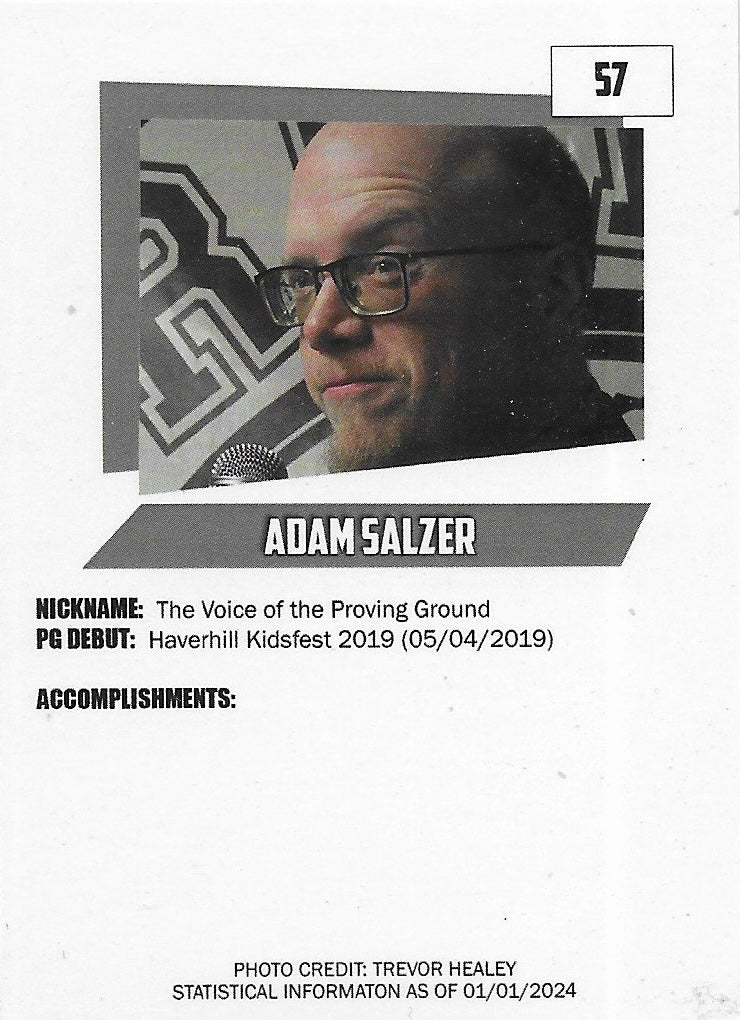Voice of the Proving Ground Adam Salzer trading card PW Catalog