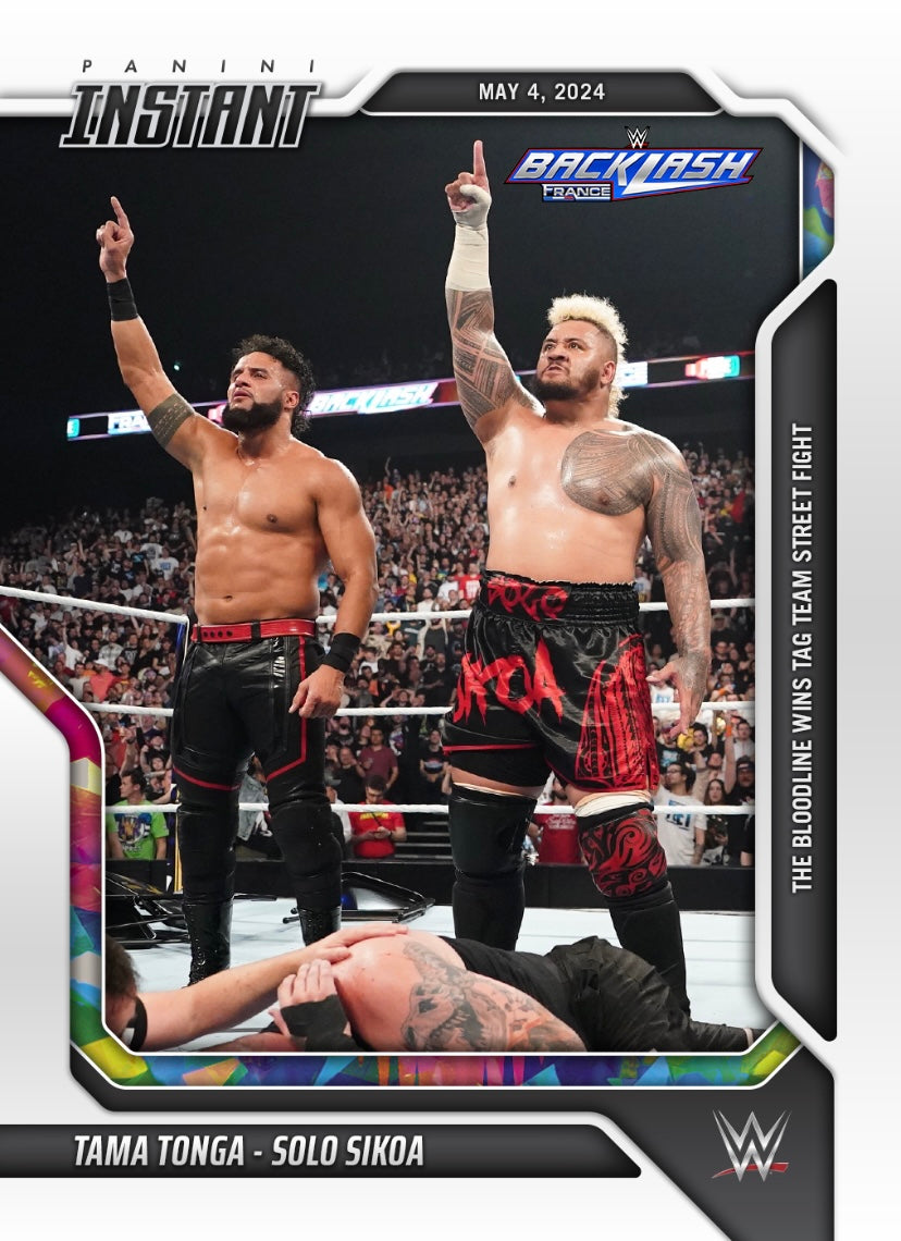Tama Tonga / Solo Sikoa – the Bloodline Wins TAG Team Street Fight trading card PW Catalog