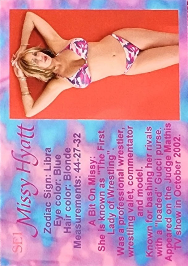 Missy Hyatt “the Sexiest Lady of Wrestling” trading card PW Catalog