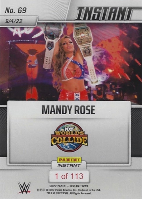 Mandy Rose – Mandy Rose Becomes NXT Unified Women’s Champion trading card PW Catalog
