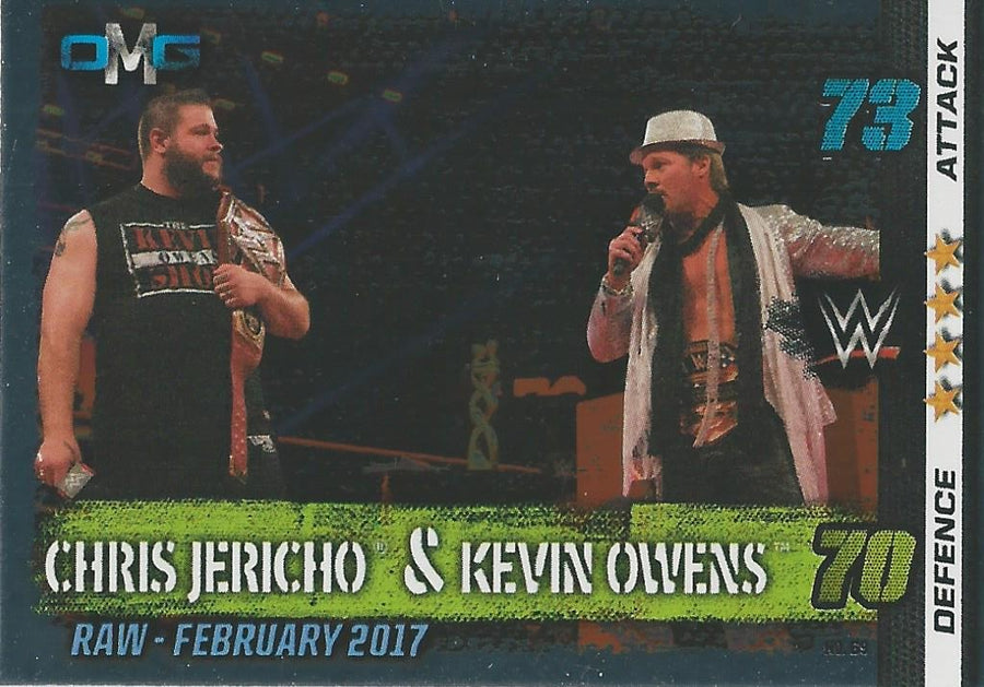 WWE Topps Slam Attax 10th Edition 2017 Chris Jericho and Kevin Owens #69