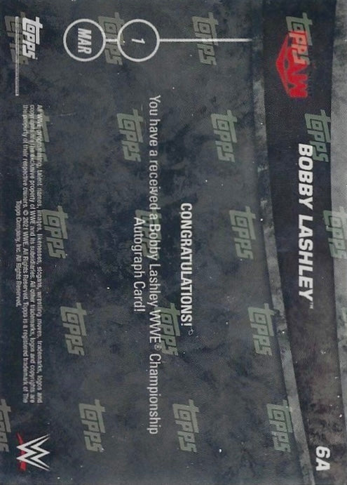 Bobby Lashley Wins the WWE Championship trading card PW Catalog