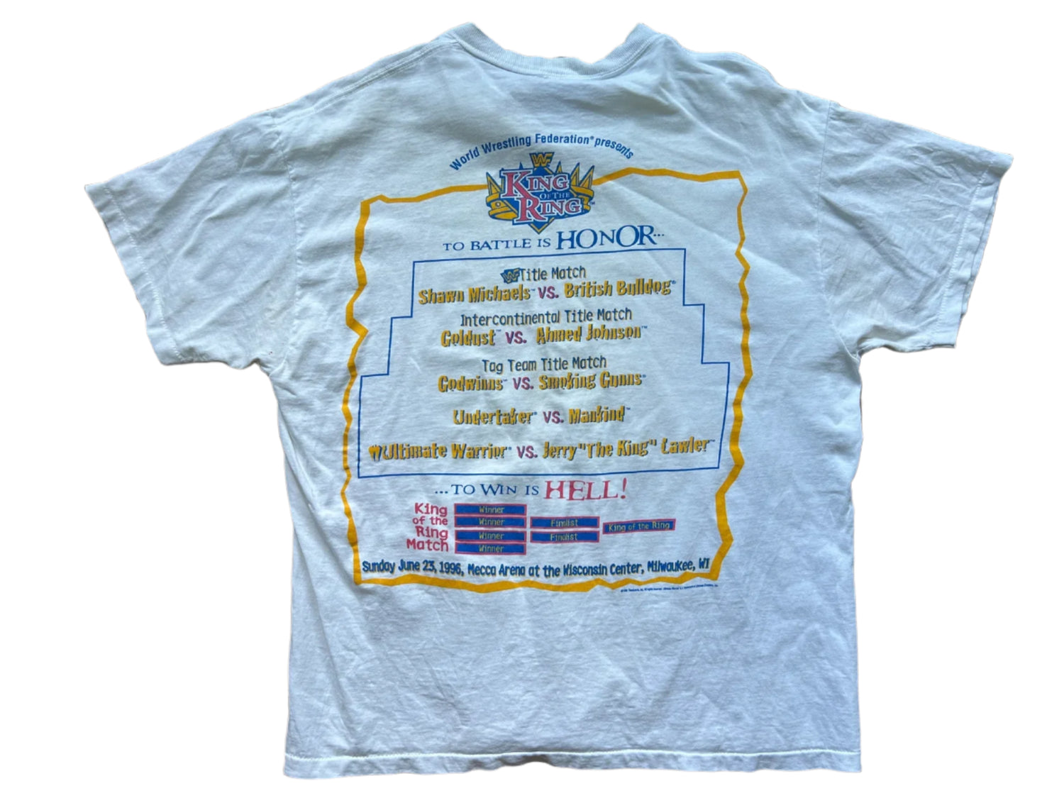 WWF King of the Ring 1996 Ultimate Warrior T-Shirt Pwcatalog
