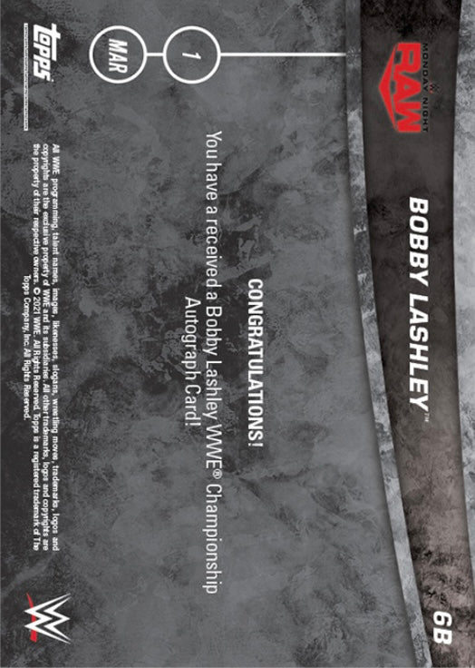 Bobby Lashley Wins the WWE Championship trading card PW Catalog