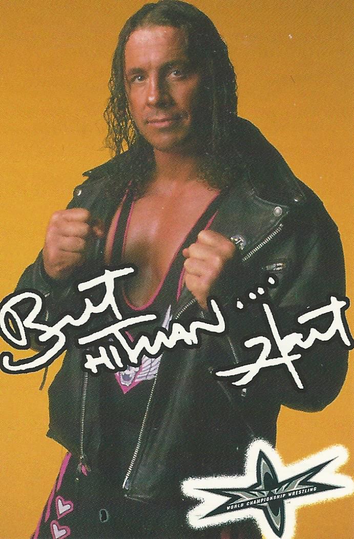WCW Crazy Planet Stickers 1999 Bret Hart trading card PW Catalog