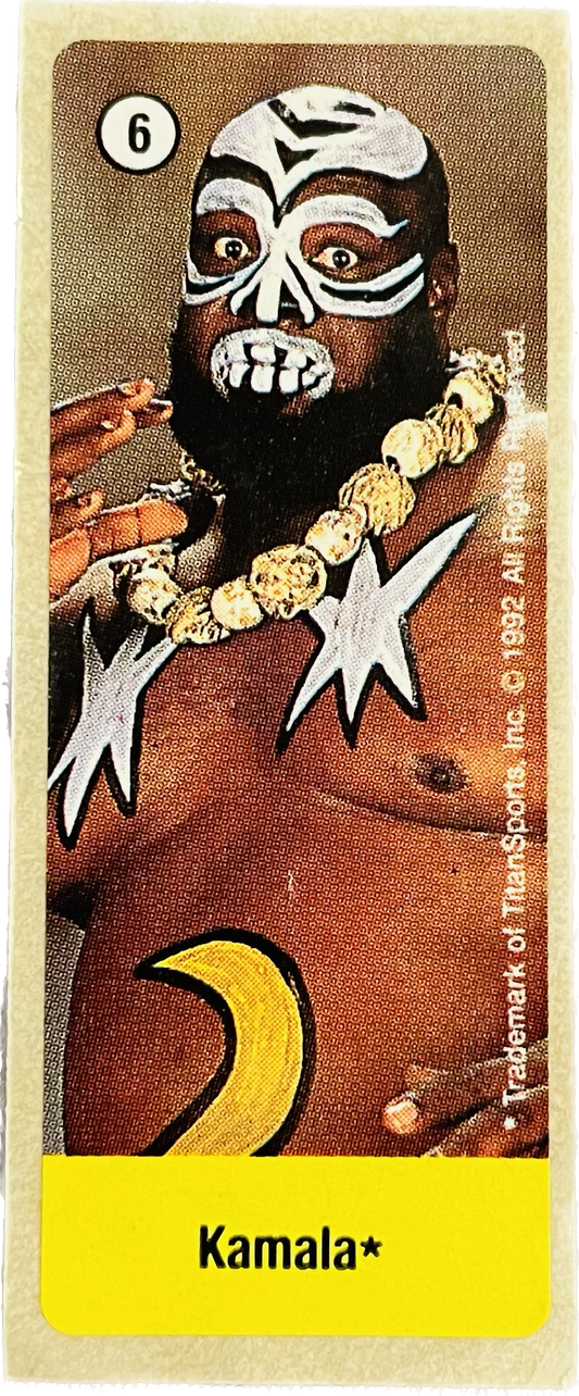 WWF Dunkin Bubble Gum Stickers (1992) No. 6 Kamala PW Catalog