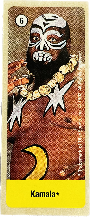 WWF Dunkin Bubble Gum Stickers (1992) No. 6 Kamala PW Catalog