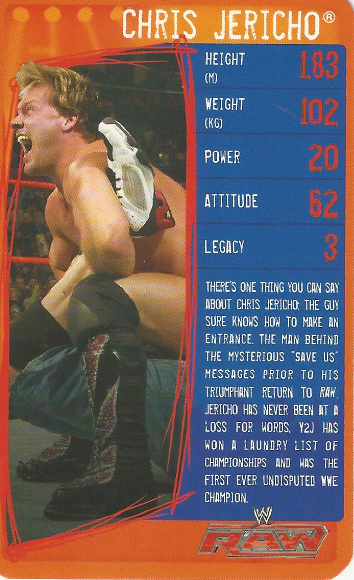 WWE Top Trumps Specials 2009 Chris Jericho trading card PW Catalog