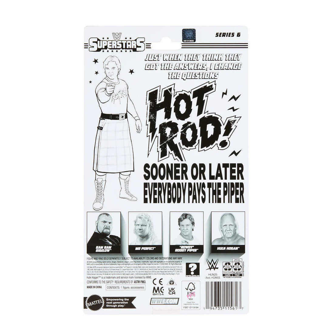 WWE Superstars Series 6 Rowdy Roddy Piper PW Catalog