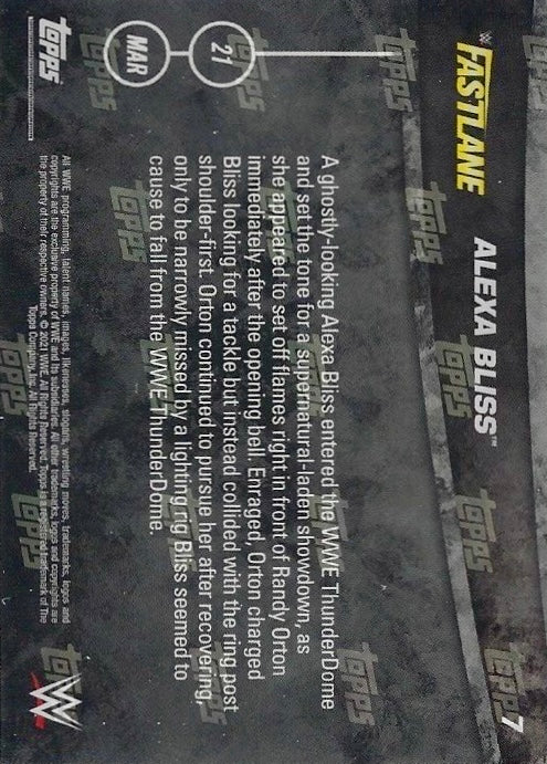 Alexa Bliss Plays Games With Randy Orton trading card PW Catalog