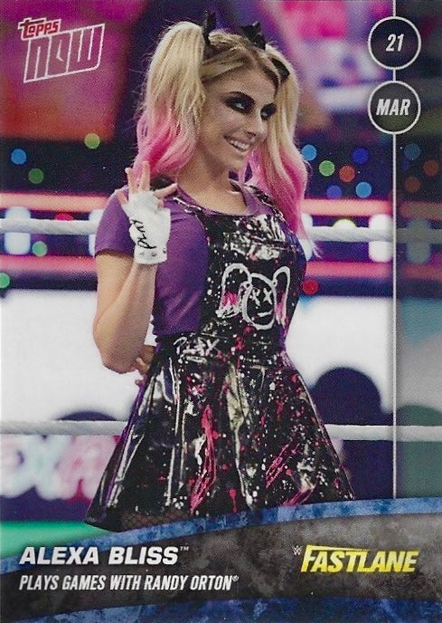 Alexa Bliss Plays Games With Randy Orton trading card PW Catalog