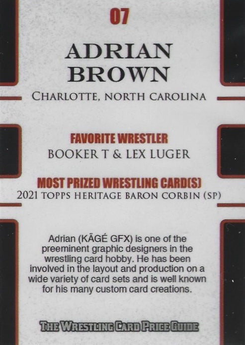 Adrian B. Brown “KÄGÉ GFX” trading card PW Catalog