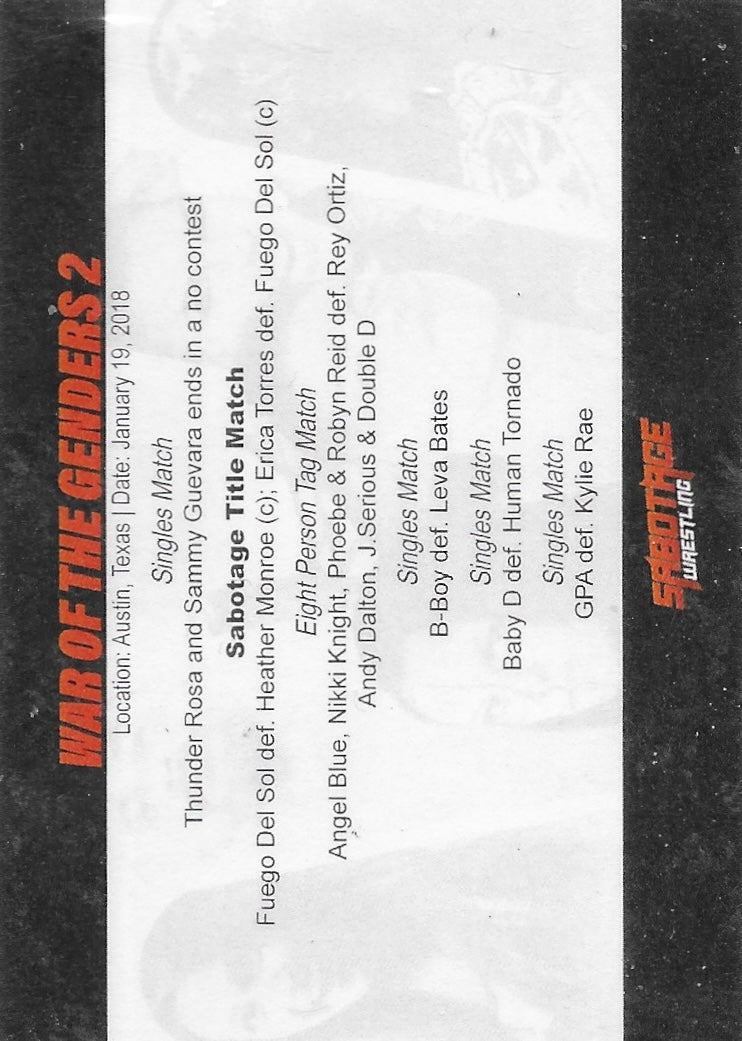 War of the Genders 2 trading card PW Catalog