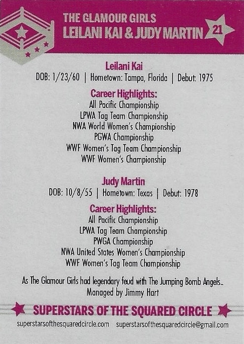 The Glamour Girls Leilani KAI & Judy Martin trading card PW Catalog