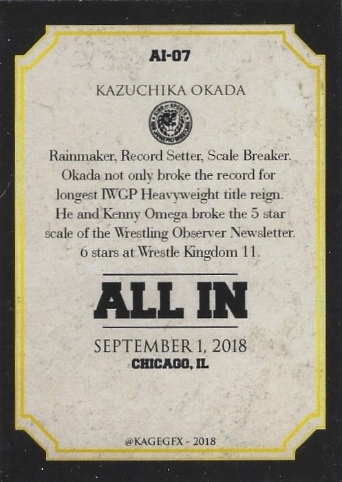Kazuchika Okada “Rainmaker”