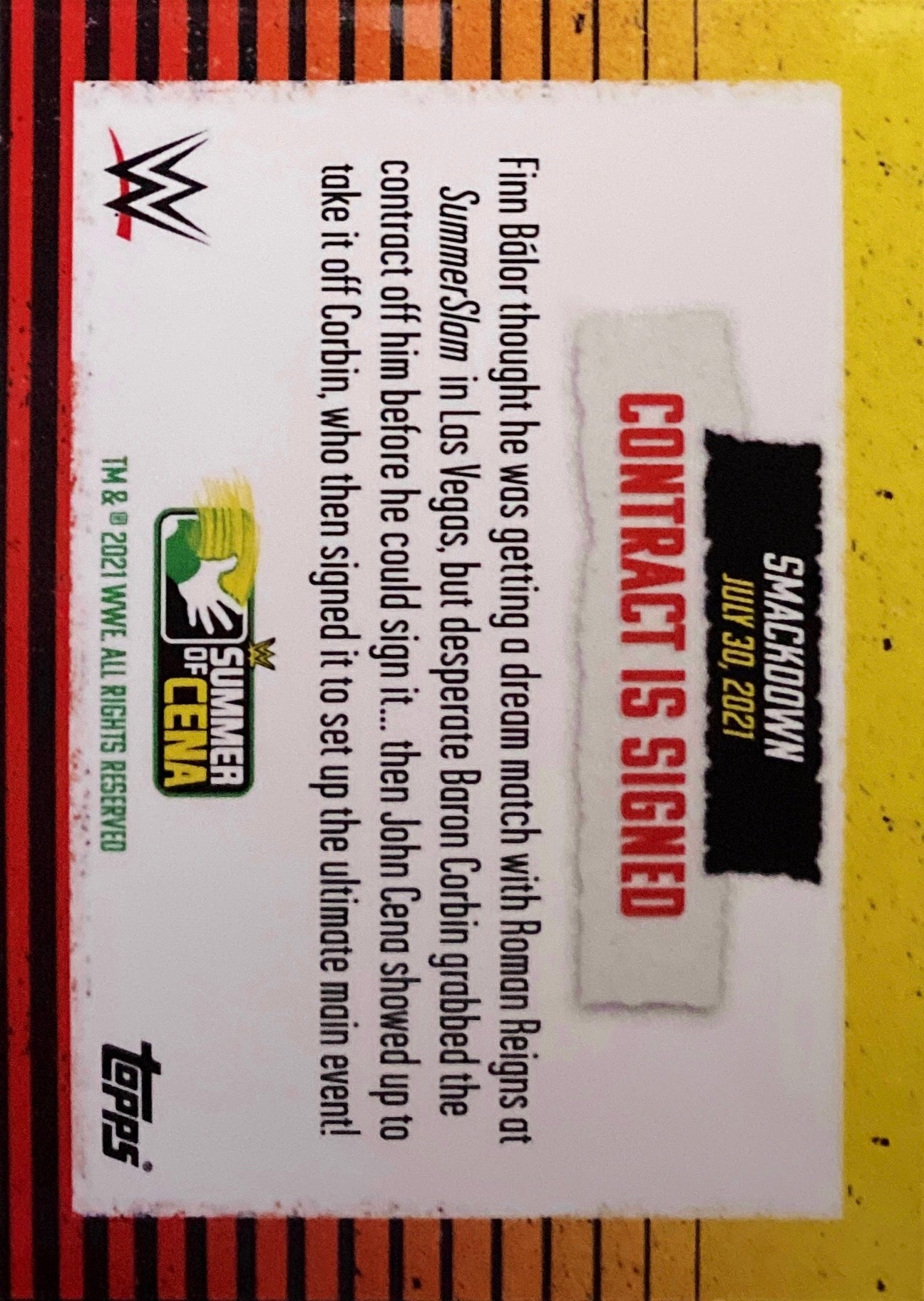 Smackdown – Contract IS Signed trading card PW Catalog