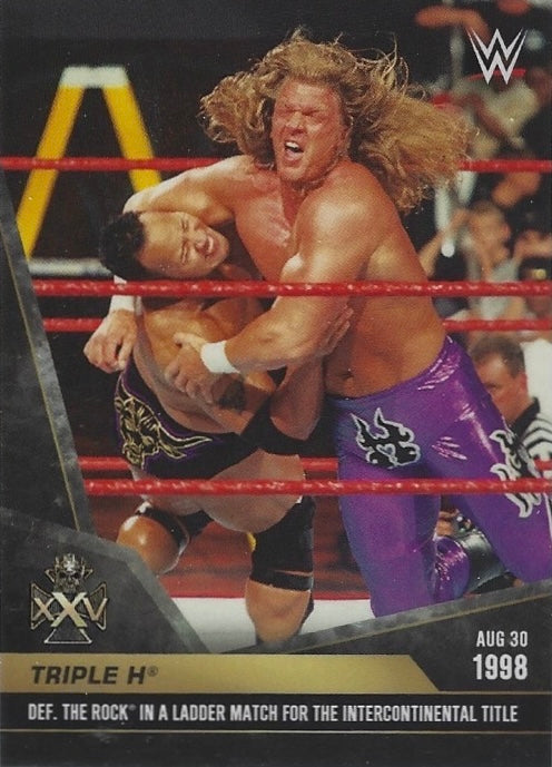 AUG 30 1998 – Triple H DEF. the Rock in a Ladder Match for the Intercontinetal Title trading card PW Catalog