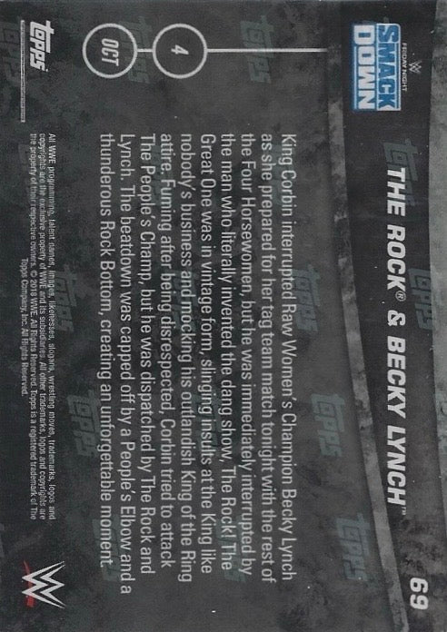 The Rock & Becky Lynch Humble King Corbin trading card PW Catalog