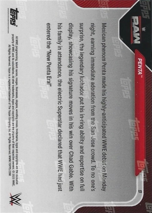 Penta Mexican Luchador Flashes Dominance in WWE Debut trading card PW Catalog