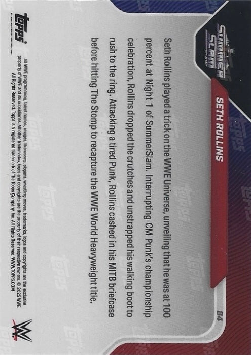 Seth Rollins Ruse of the Century: Screws Punk to Reclaim WHC trading card PW Catalog