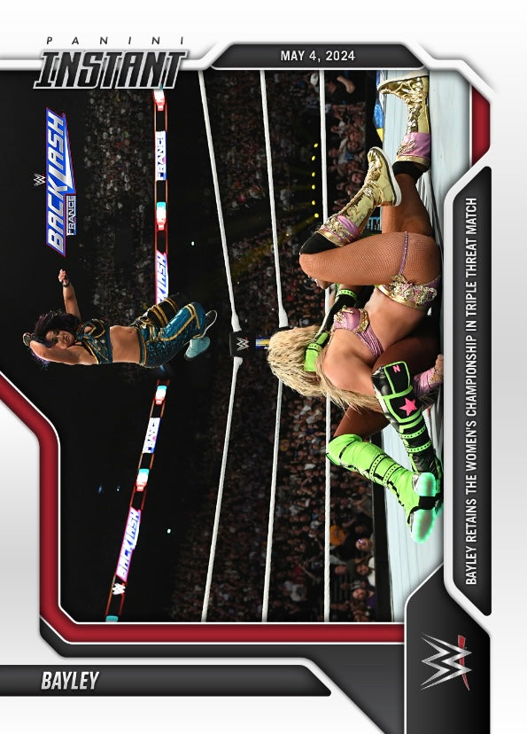 Bayley – Bayley Retains the Women’s Championship in Triple Threat Match trading card PW Catalog