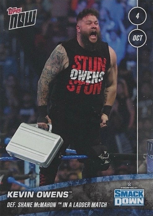 Kevin Owens DEF. Shane Mcmahon in a Ladder Match trading card PW Catalog