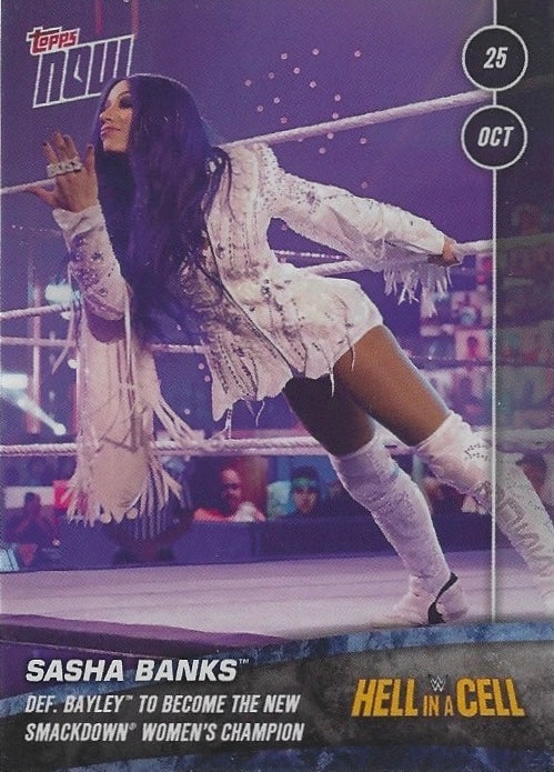 Sasha Banks DEF. Bayley to Become the New Smackdown Women’s Champion trading card PW Catalog