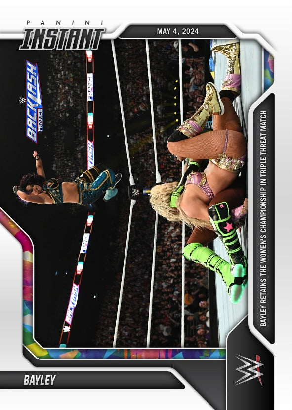 Bayley – Bayley Retains the Women’s Championship in Triple Threat Match trading card PW Catalog
