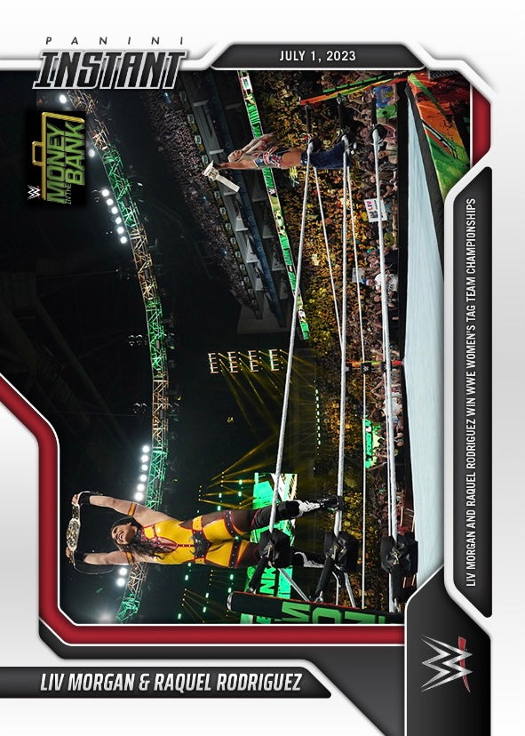 LIV Morgan & Raquel Rodriguez – LIV Morgan and Raquel Rodriguez Win WWE Women’s TAG Team Championships trading card PW Catalog