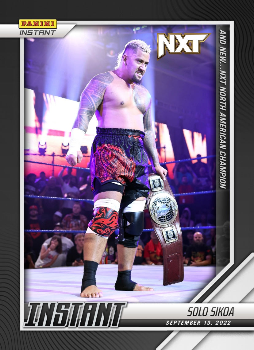 Solo Sikoa – and NEW… NXT North American Champion trading card PW Catalog