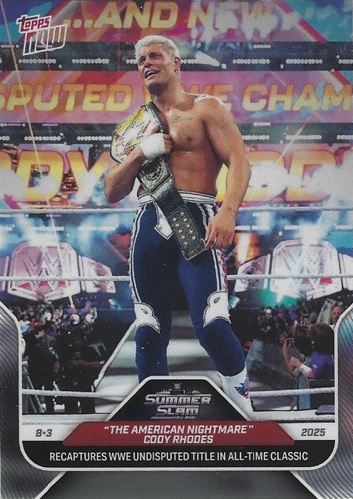 “The American Nightmare” Cody Rhodes Recaptures WWE Undisputed Title in All-Time Classic trading card PW Catalog