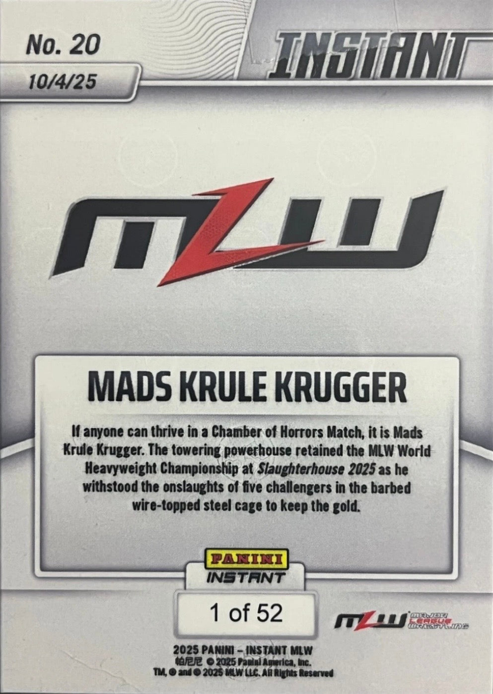 Mads Krule Krugger – Mads Krule Krugger Keeps MLW Crown trading card PW Catalog