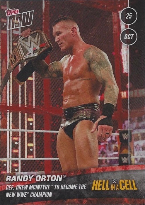 Randy Orton DEF. Drew Mcintyre to Become the New WWE Champion trading card PW Catalog