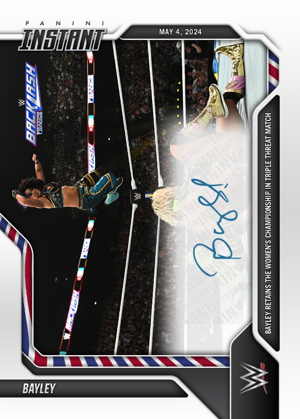 Bayley – Bayley Retains the Women’s Championship in Triple Threat Match trading card PW Catalog