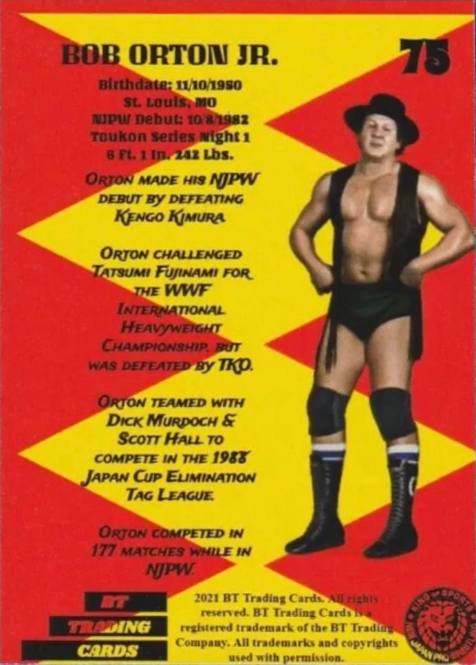 BOB Orton JR. trading card PW Catalog