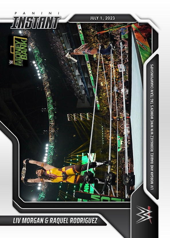 LIV Morgan & Raquel Rodriguez – LIV Morgan and Raquel Rodriguez Win WWE Women’s TAG Team Championships trading card PW Catalog