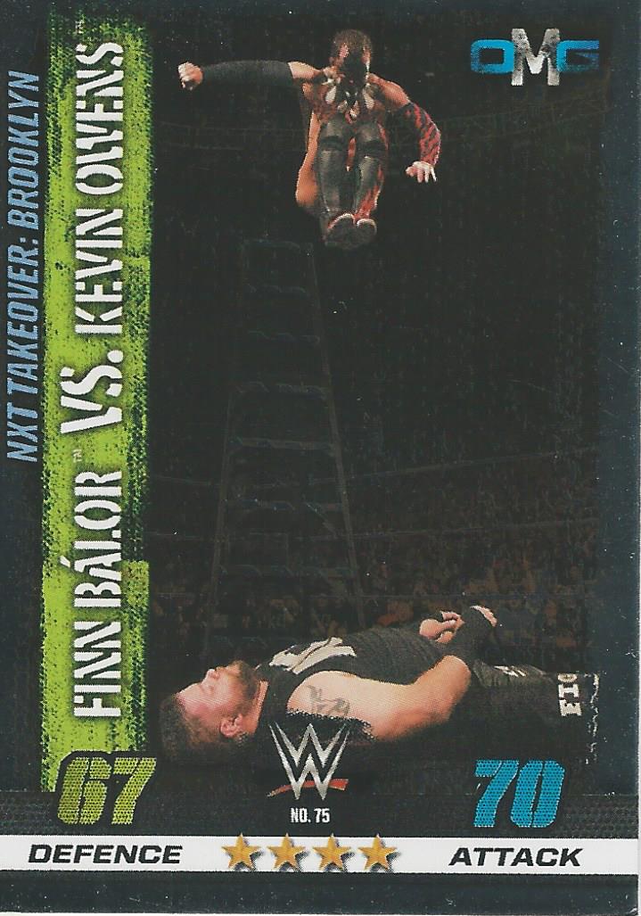 WWE Topps Slam Attax 10th Edition 2017 Finn Balor vs Kevin Owens #75