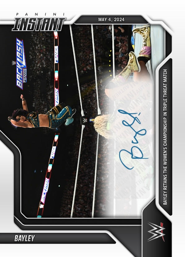 Bayley – Bayley Retains the Women’s Championship in Triple Threat Match trading card PW Catalog