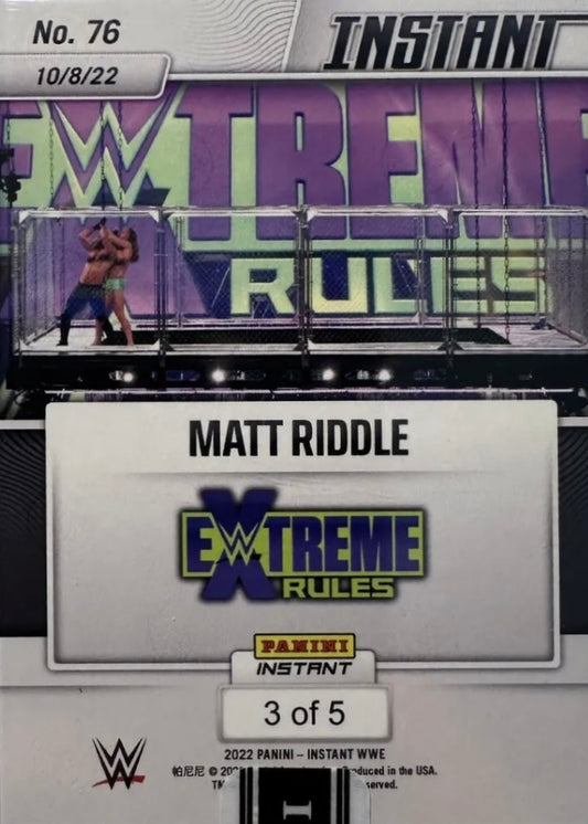 Matt Riddle – Matt Riddle Defeeats Seth Rollins in the Fight Pit trading card PW Catalog