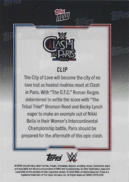 Clash in Paris – Roman Reigns trading card PW Catalog
