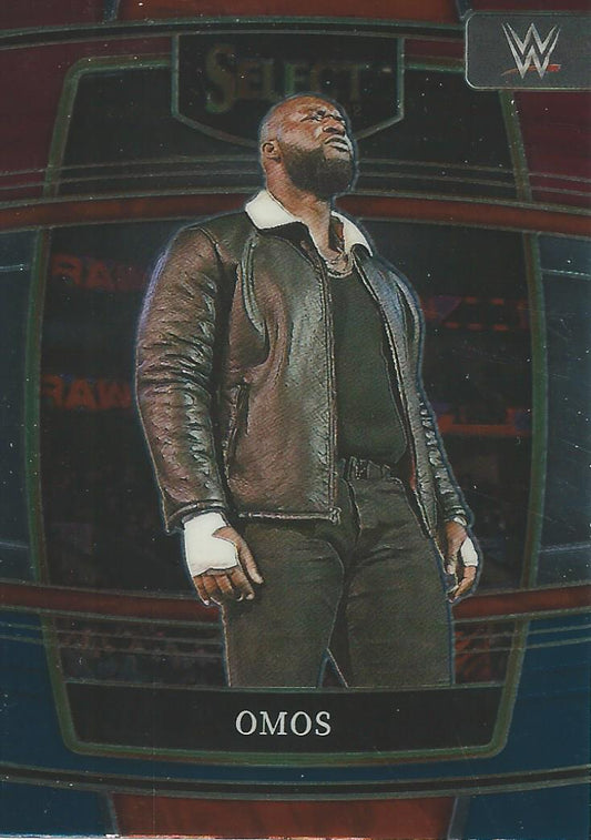 WWE Panini Select 2022 Red/Silver/Blue Omos #74