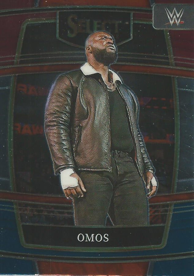 WWE Panini Select 2022 Red/Silver/Blue Omos #74