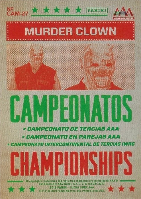 Murder Clown trading card PW Catalog