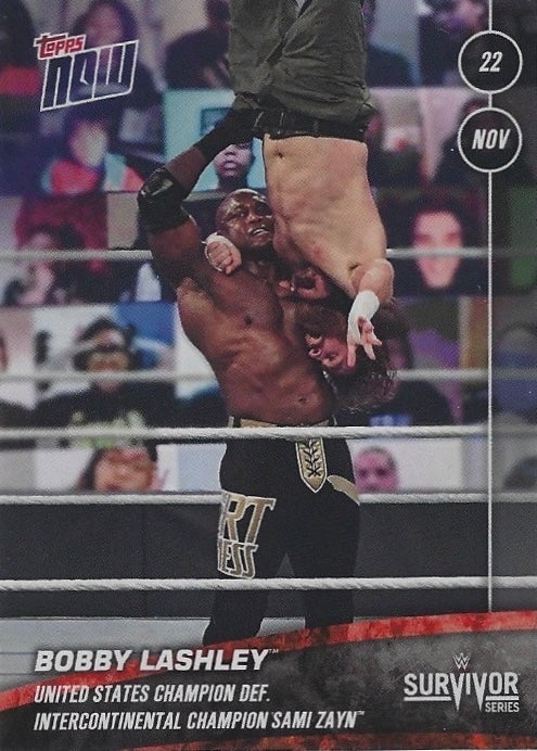 Bobby Lashley United States Champion DEF. Intercontinental Champion Sami Zayn trading card PW Catalog