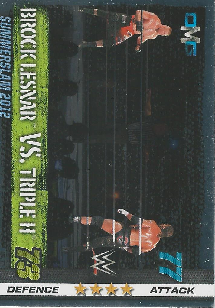WWE Topps Slam Attax 10th Edition 2017 Brock Lesnar vs HHH trading card PW Catalog